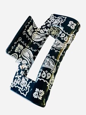 Navy White Bandana Print Hair Clip New